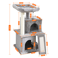 Cat Tree luksusowe wieże kotów z podwójnymi mieszkaniami przestronny okoń hamak dla kota w pełni zapakowane drapanie sizal Post i zwisające piłki 6